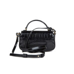 Tory Burch // Britten Embossed Mini Top Handle Handbag (Black)