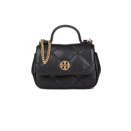 Tory Burch // Willa Nano Top Handle Handbag // Black  (Black)