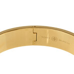 Gold & Black Small Leather Inlay Cuff