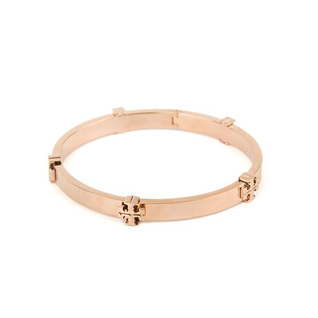 Rose Gold Classic Logo Hinge Bangle (L)