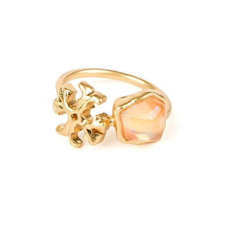 Rose Gold & Coral Roxanne Delicate Ring (5)