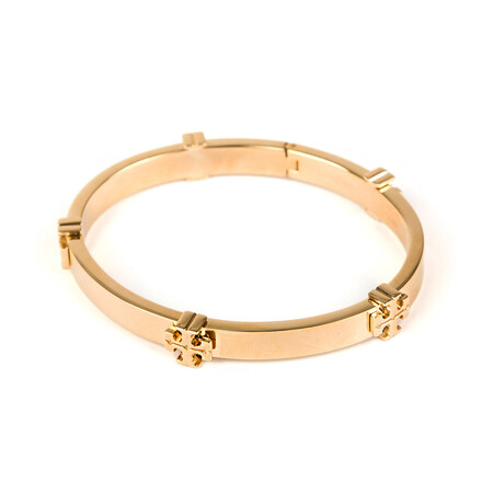 Gold Classic Logo Hinge Bangle (L)