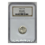 1938 D Mercury DIme NGC MS 66 FB # 005