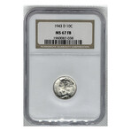 1942 P Mercury Dime NGC MS 67 FB #020
