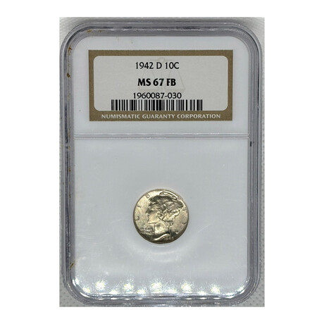 1942 D Mercury Dime NGC MS 67 FB # 030