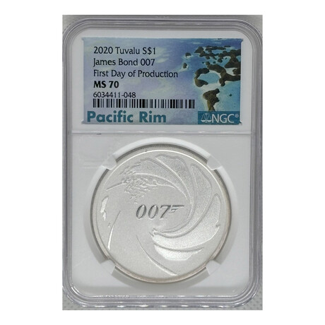 2020 James Bond 007 NGC MS 70 Proof Deep Cameo First Day of Production # 048