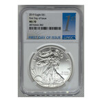 2019 Silver Eagle First Day of Issue NGC MS 70 # 382 & 383