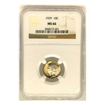 1929 P Mercury Dime TONING NGC MS 66  # 001