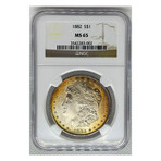 1882 P Morgan Dollar TONING NGC MS 65 # 002