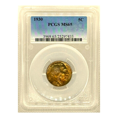 1930 P Buffalo Nickel TONING PCGS MS 65 # 433