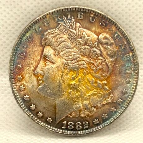 1882 P Morgan Dollar BU Toning