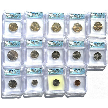 2008 P&D Mint Set with Satin Finish set of 28 Coins Graded MS 69 with Box