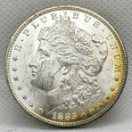 1885 P Morgan Dollar BU front Rainbow Toning