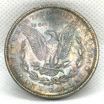 1883 P Morgan Dollar BU Iridium Toning BU