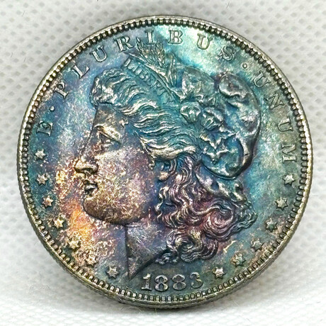 1883 P Morgan Dollar BU Iridium Toning BU