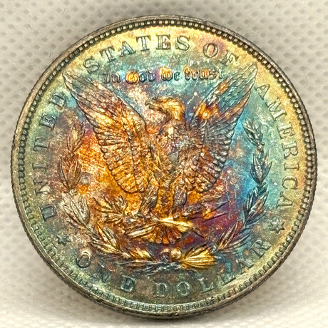 1896 Morgan Dollar BU Iridium Toning