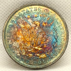 1896 Morgan Dollar BU Iridium Toning