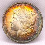1896 Morgan Dollar BU Iridium Toning