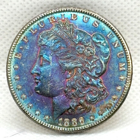 1886 P Morgan Dollar BU DEEP PURPLE Iridium Toning