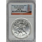 2011 S Silver Eagle Early Release NGC MS 70 Golden Gate Bridge Label front # 100