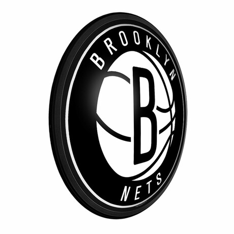 Brooklyn Nets //  Round Slimline Lighted Wall Sign