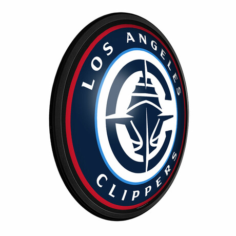 Los Angeles Clippers //  Round Slimline Lighted Wall Sign