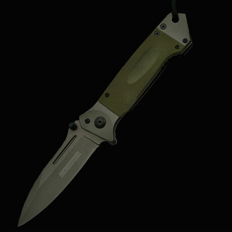 Drop Point Task Force Liner Lock // Green // 5"