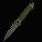 Drop Point Task Force Liner Lock // Green // 5"