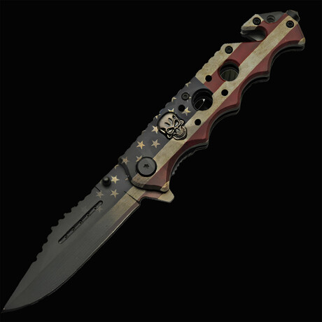 Old Glory Flag Liner Lock // 4.75"