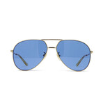 Unisex Aviator Metal Sunglasses // Gold + Blue