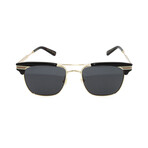 Men's Square Metal Sunglasses // Black & Gold + Dark Gray