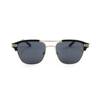 Men's Square Metal Sunglasses // Black & Gold + Gray