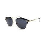 Men's Square Metal Sunglasses // Black & Gold + Gray