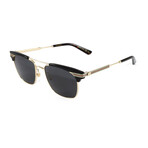 Men's Square Metal Sunglasses // Black & Gold + Dark Gray