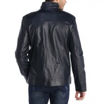 Smooth Utility Café Racer Jacket // Navy Blue (XS)