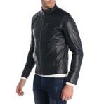 Smooth Café Racer Jacket // Navy Blue (XS)