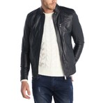 Smooth Café Racer Jacket // Navy Blue (XS)