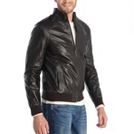 Glossy Bomber Jacket // Brown (XS)