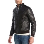 Glossy Bomber Jacket // Brown (XS)