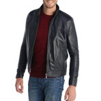 Bomber Raglan-Yoke Jacket // Navy Blue (XS)