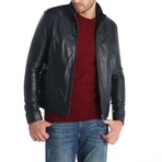 Bomber Raglan-Yoke Jacket // Navy Blue (XS)