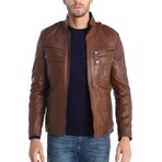 Utility Café Racer Jacket // Cognac (XS)