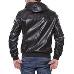 Glossy Hooded Jacket // Brown (XS)