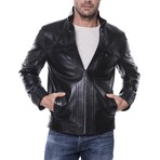 Glossy Cafe Racer Jacket // Black (XS)