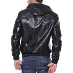 Glossy Hooded Jacket // Black (XS)