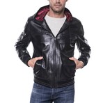 Glossy Hooded Jacket // Black (XS)