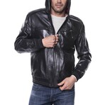 Glossy Hooded Jacket // Black (XS)