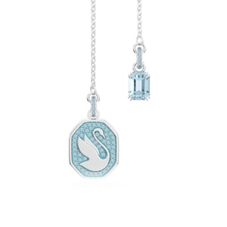 Swarovski Signum Y Crystal Rhodium-Plated Necklace // Blue