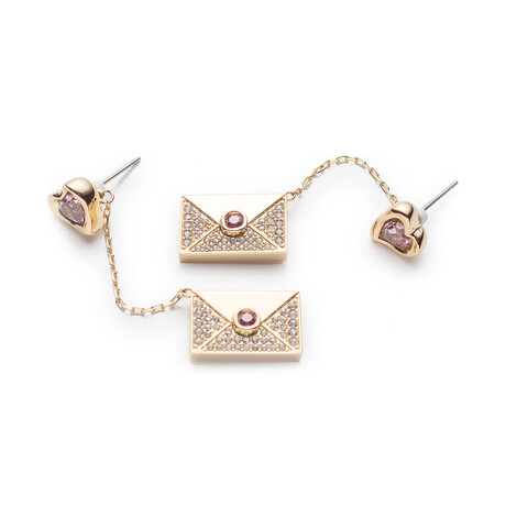 Swarovski Letra Crystal Earrings // Red