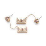 Swarovski Letra Crystal Earrings // Red